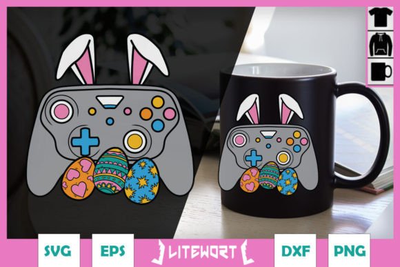 Easter Video Game Bunny Eggs Gamer SVG Graphics for Crafts
