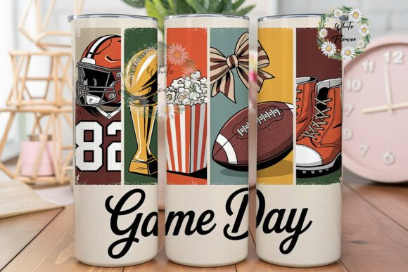 Football Game Day 20oz Tumbler Wrap: A Bold Graphic Design Asset for Branded Merchandise and Marketing Visuals