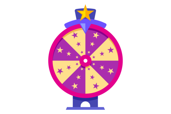 Fortune Wheel: Colorful Casino Graphics for Crafting & Illustrations