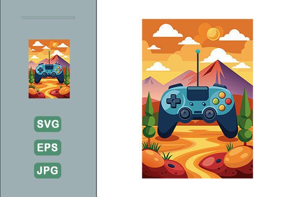 Game Controller Vector Landscape Backgro