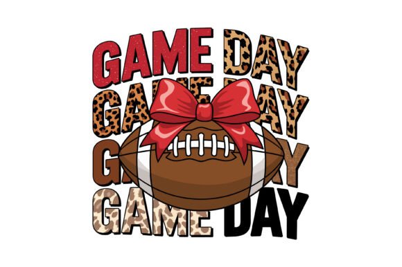 Game Day Football Bow Design β Graphics for Print Templates