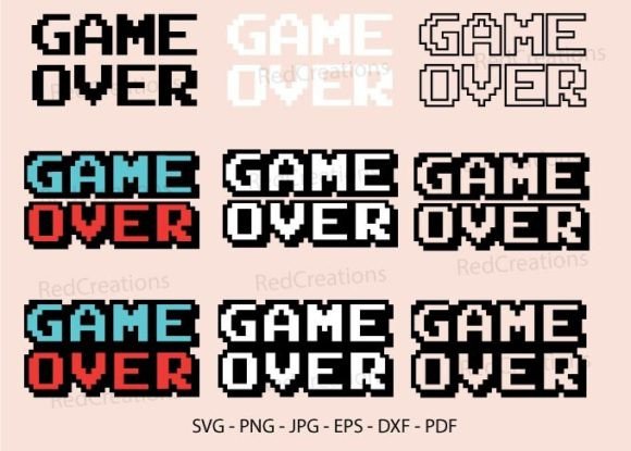 Game Over SVG Bundle: Graphics for Crafts & Digital Selling