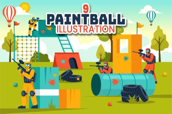 Paintball Game Illustration
