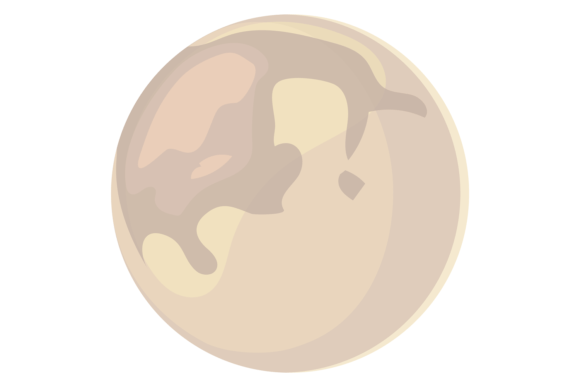 Planet Icon: Cartoon Pluto for Space-Themed Design Projects