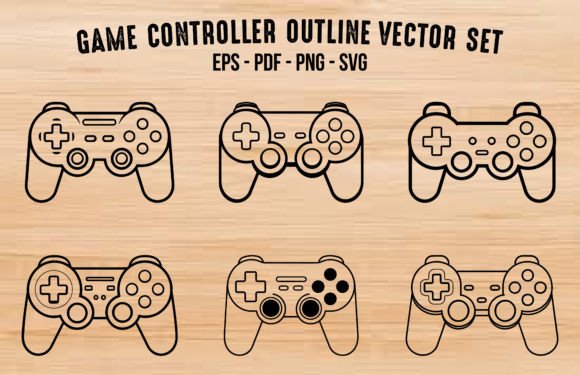 Set of Vector Game Controller SVG Graphics & Illustrations