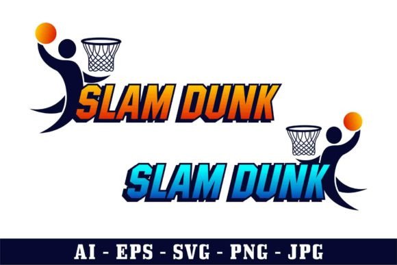 Slam Dunk with Ball in Basketball Game D Graphics & Illustrations