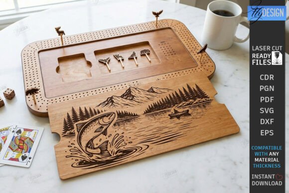 Wooden Travel Cribbage Board SVG: A Laser-Cut Design for Lifestyle and Craft Blogs