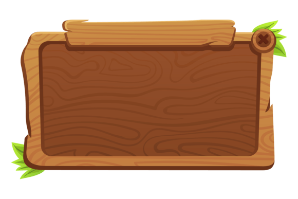 Wooden Window for Cartoon Game UI Graphics & Illustrations